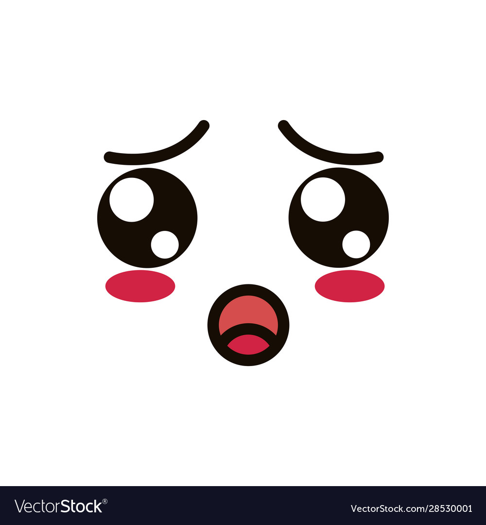 Isolated kawaii scared face cartoon design Vector Image