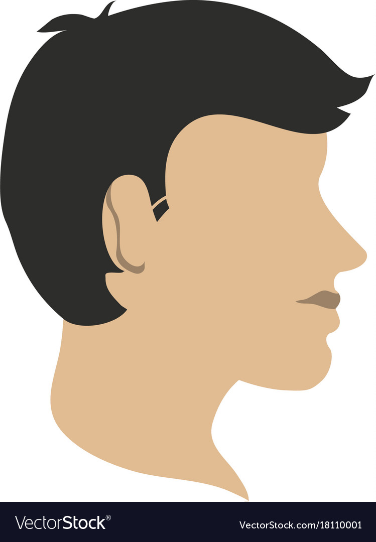 Man avatar head sideview icon image Royalty Free Vector