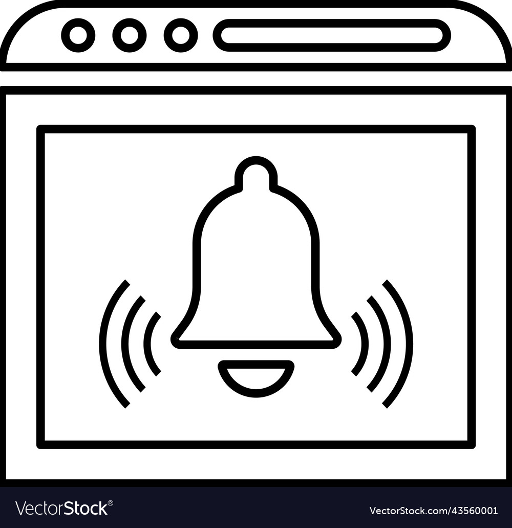 Notification web alert outline icon line art vector image