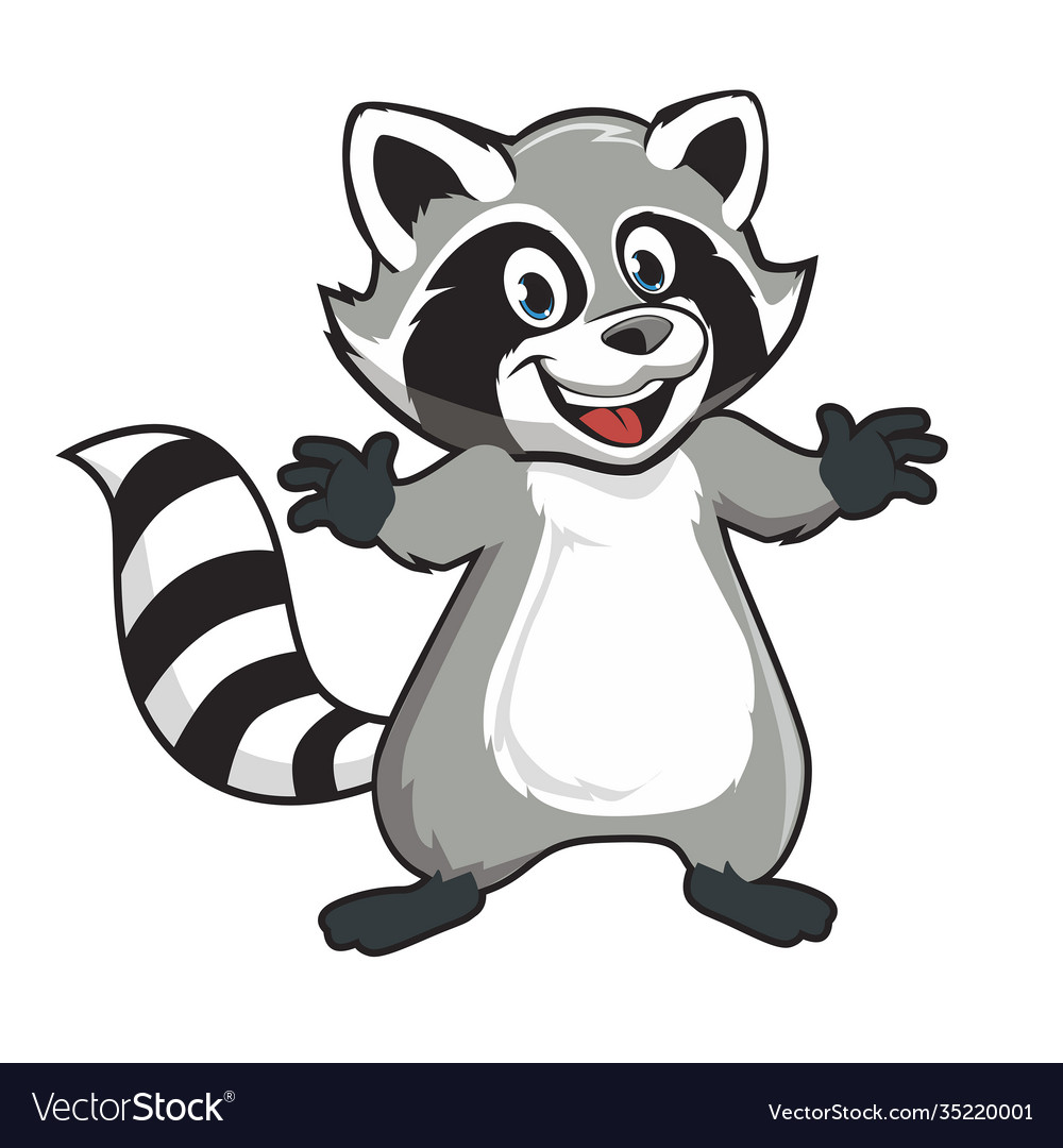 Raccoon animal mascot cartoon Royalty Free Vector Image