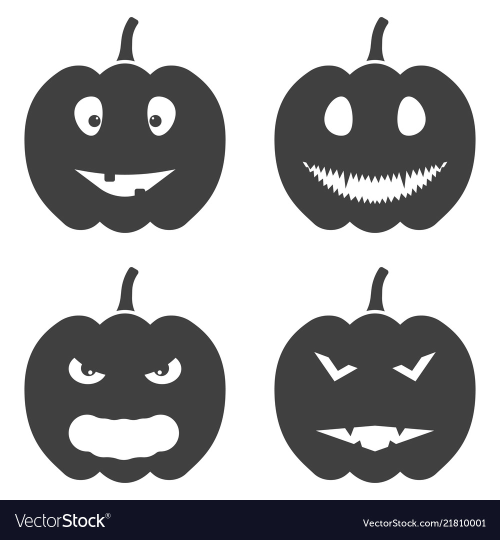 Set of halloween pumpkin icons on white Royalty Free Vector