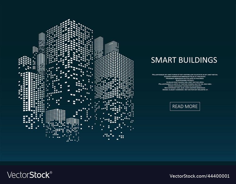 Smart building concept design Royalty Free Vector Image