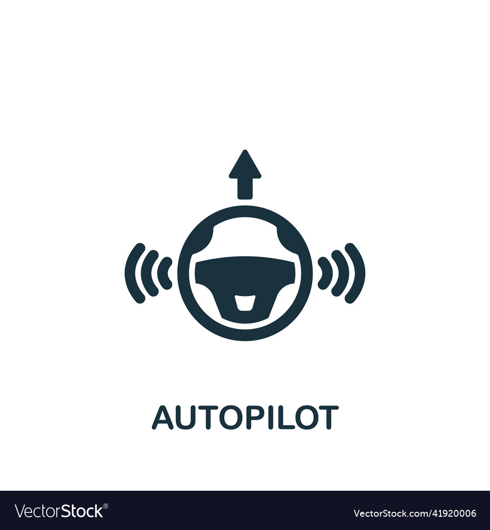 Autopilot icon monochrome simple vector image Autopilot icon monochrome simple