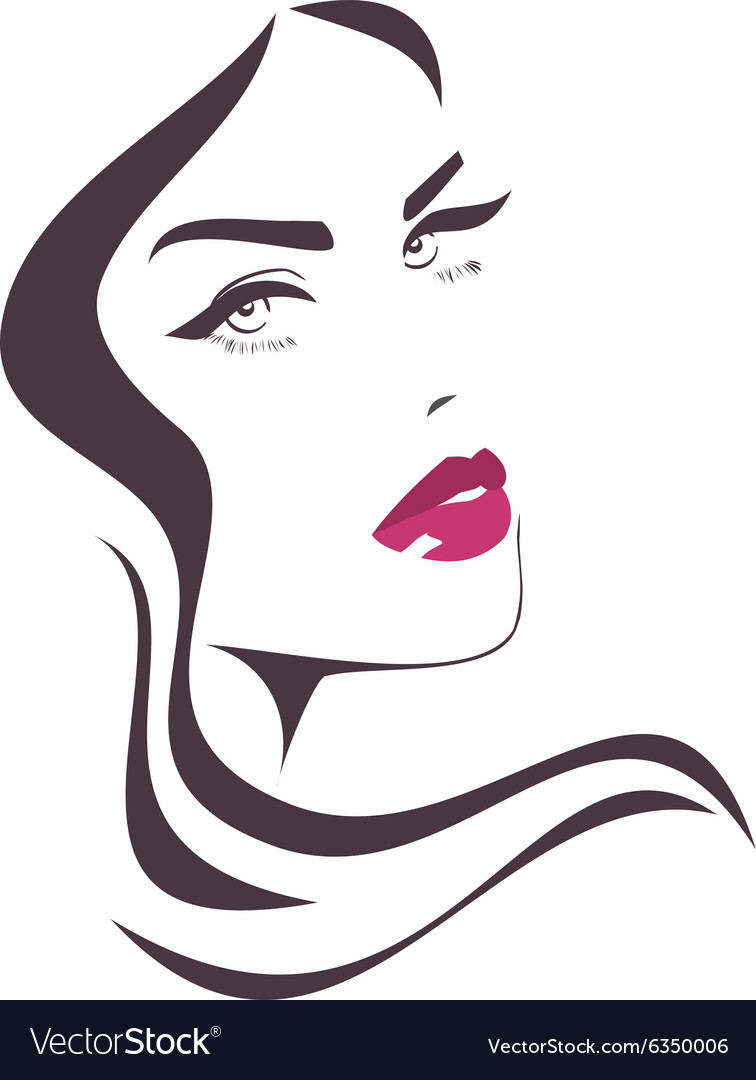 Beautiful Girl Face Royalty Free Vector Image Vectorstock 