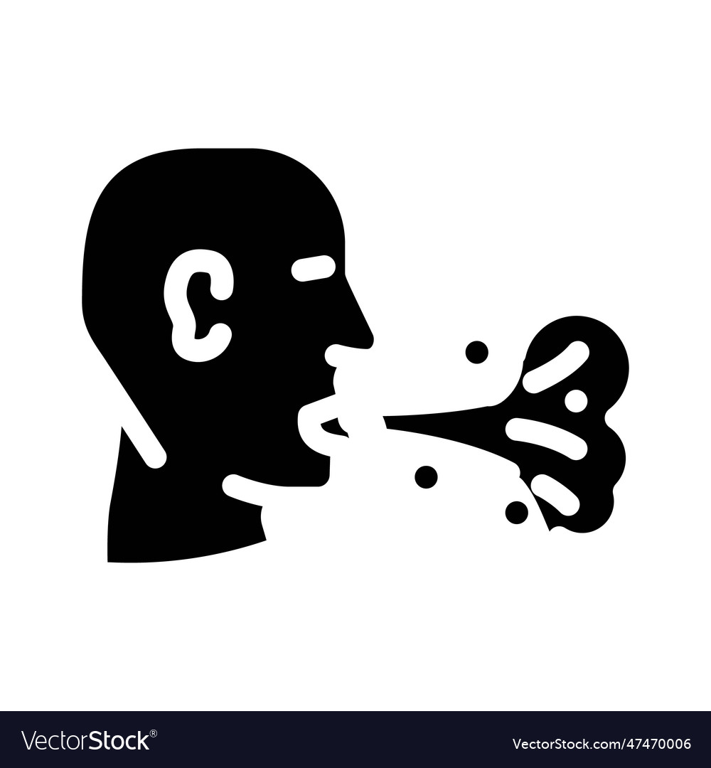 Breath smell glyph icon Royalty Free Vector Image