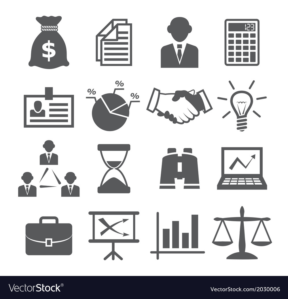 Business icons Royalty Free Vector Image - VectorStock