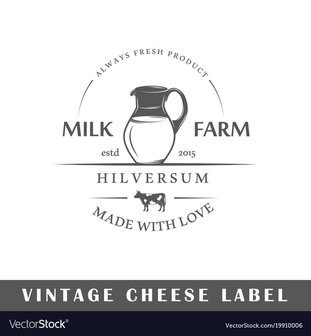 Cheese label Royalty Free Vector Image - VectorStock