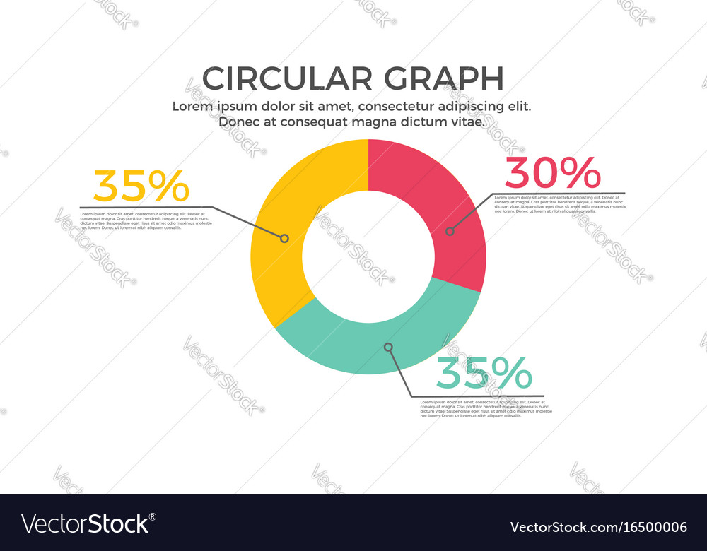 Circular graph infographic element Royalty Free Vector Image