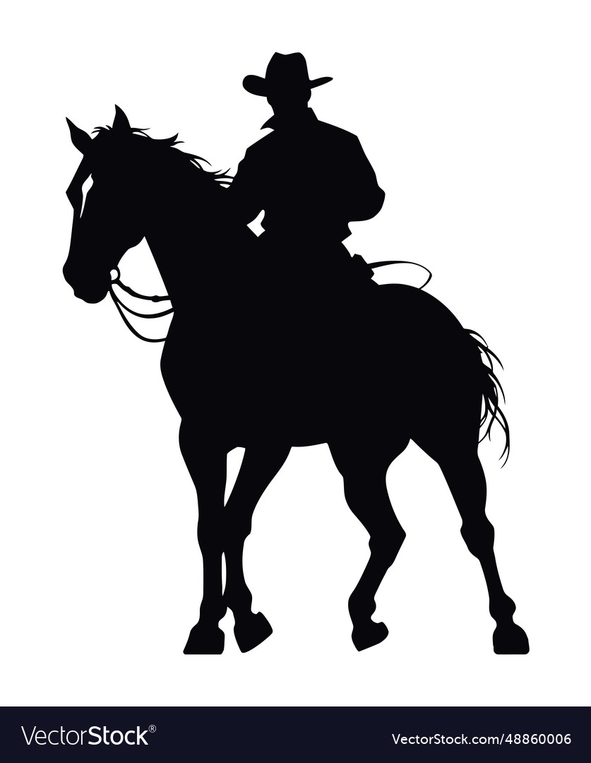 Cowboy silhouette in horse rodeo