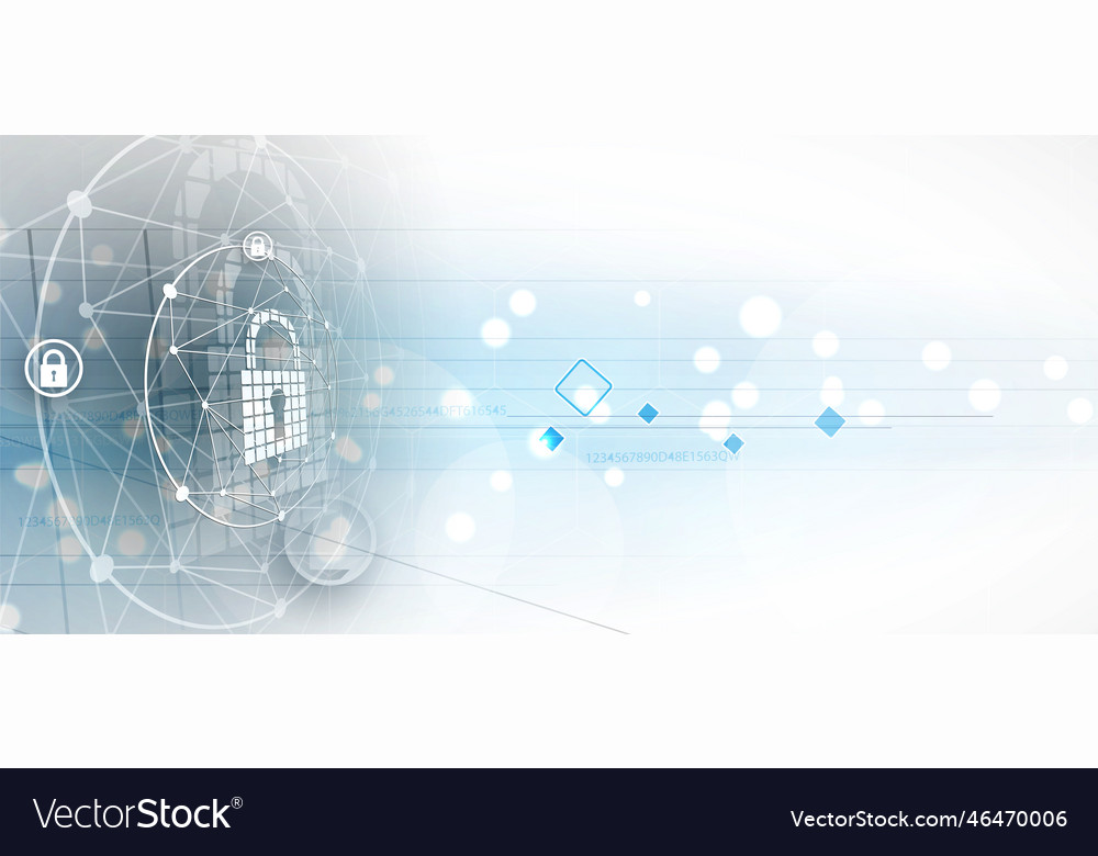 Cyber security and information or network vector image Cyber security and information or network
