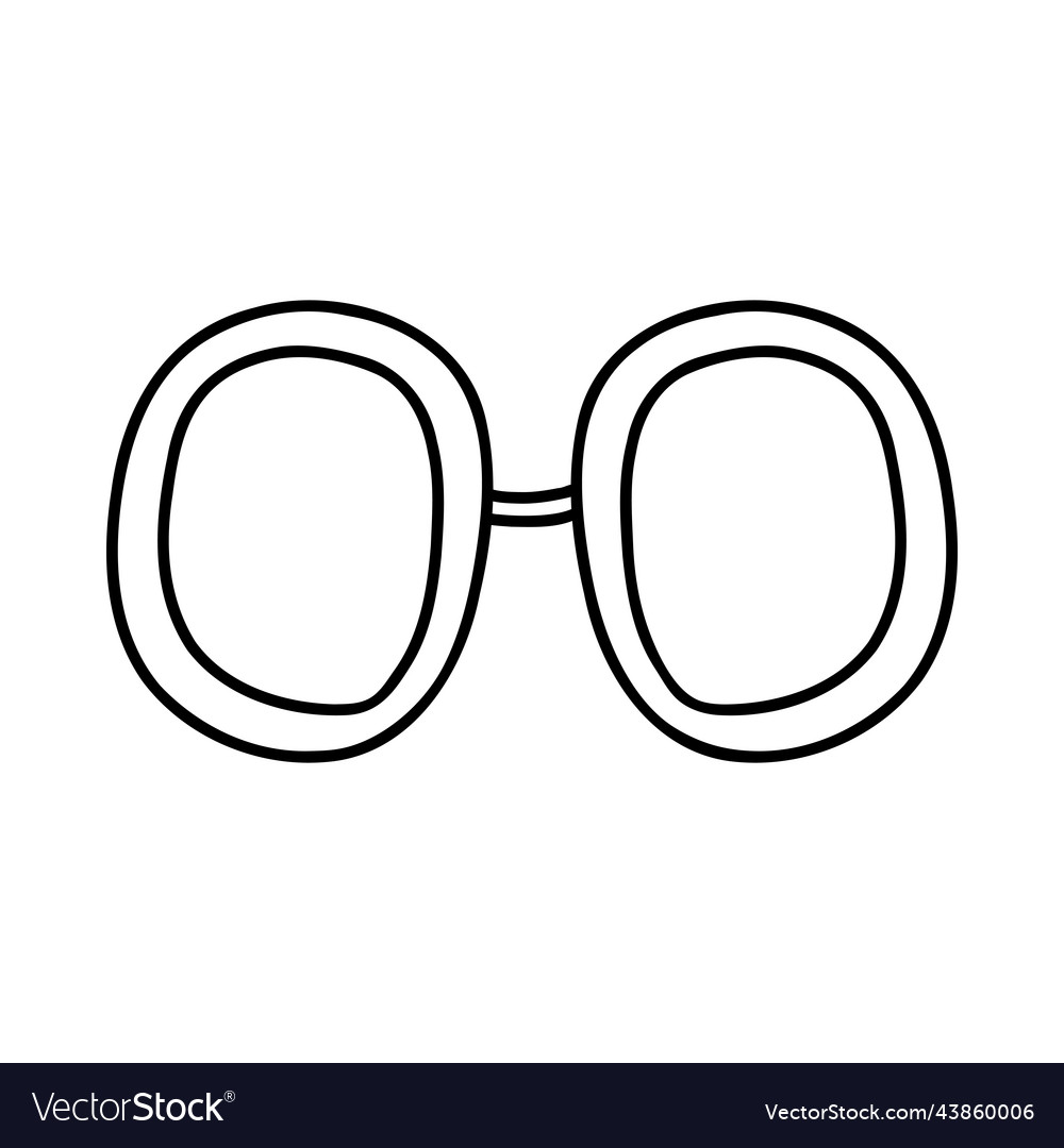 Hand drawn doodle glasses sketch of black outline vector image Hand drawn doodle glasses sketch of black outline