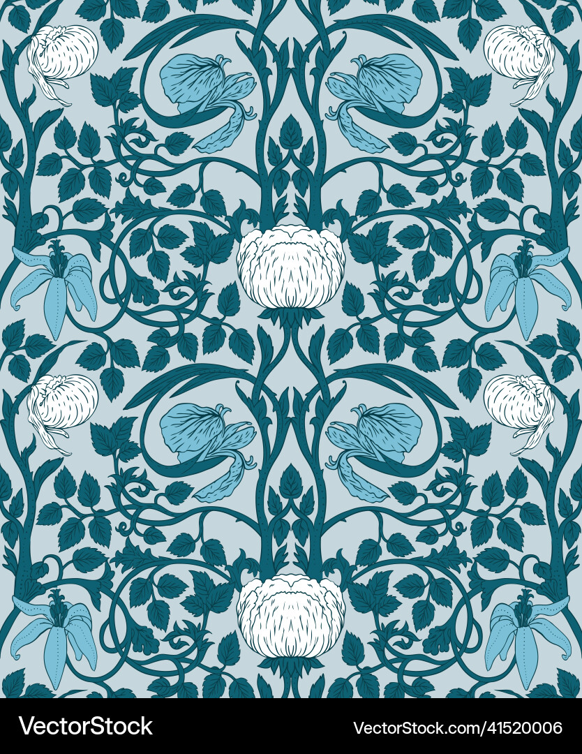 Seamless pattern with flowers Royalty Free Vector Image
