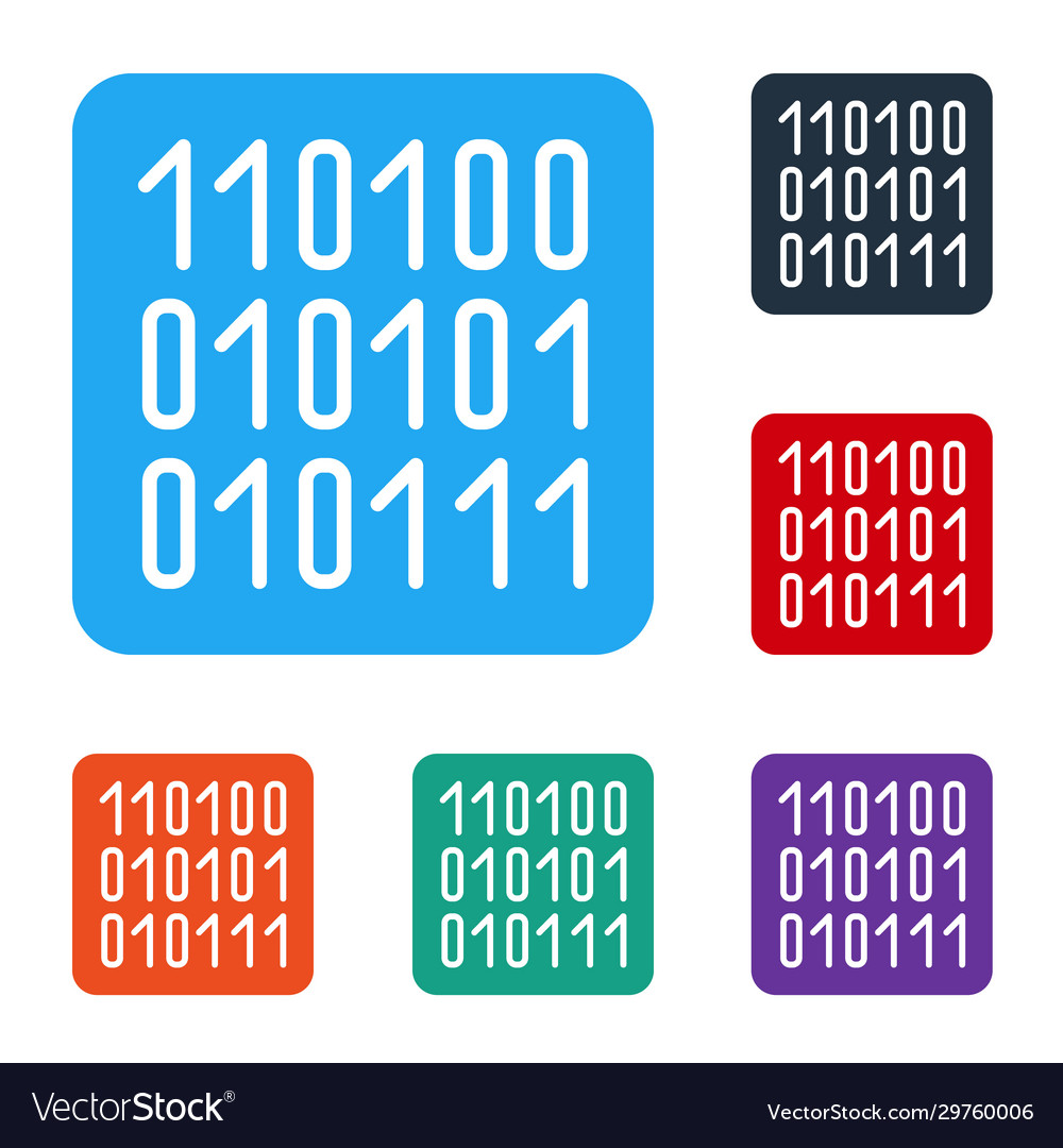 White binary code icon isolated on Royalty Free Vector Image
