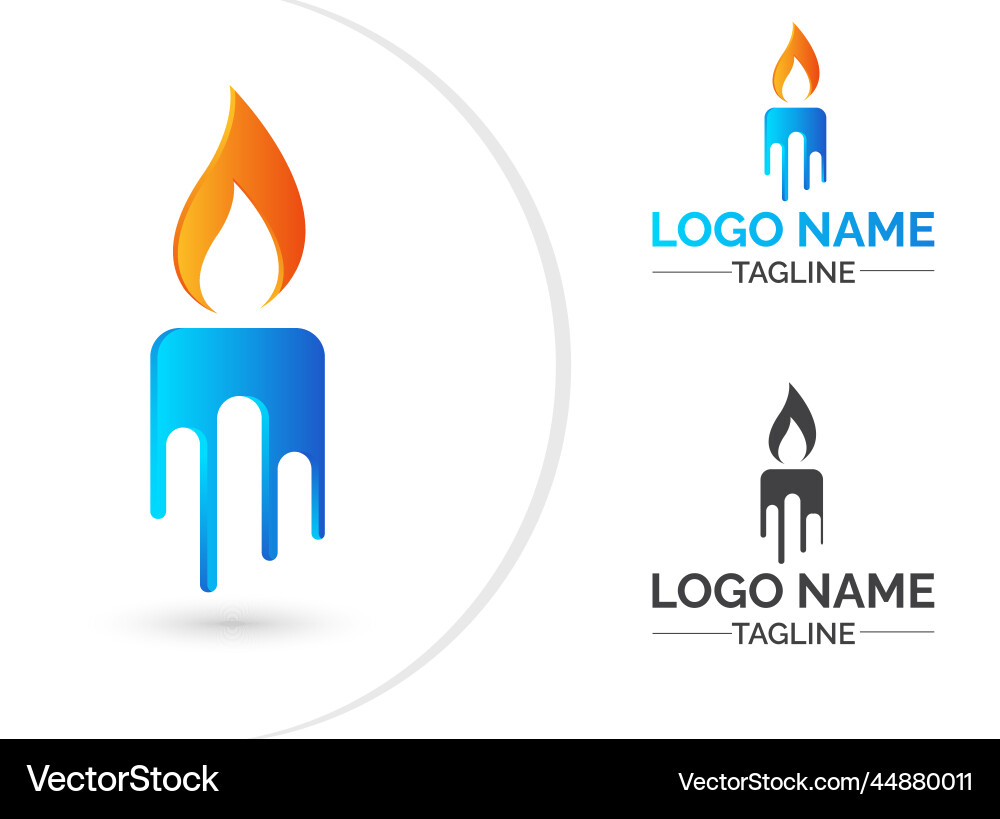 Candle logo designcandle with fire modern design Vector Image