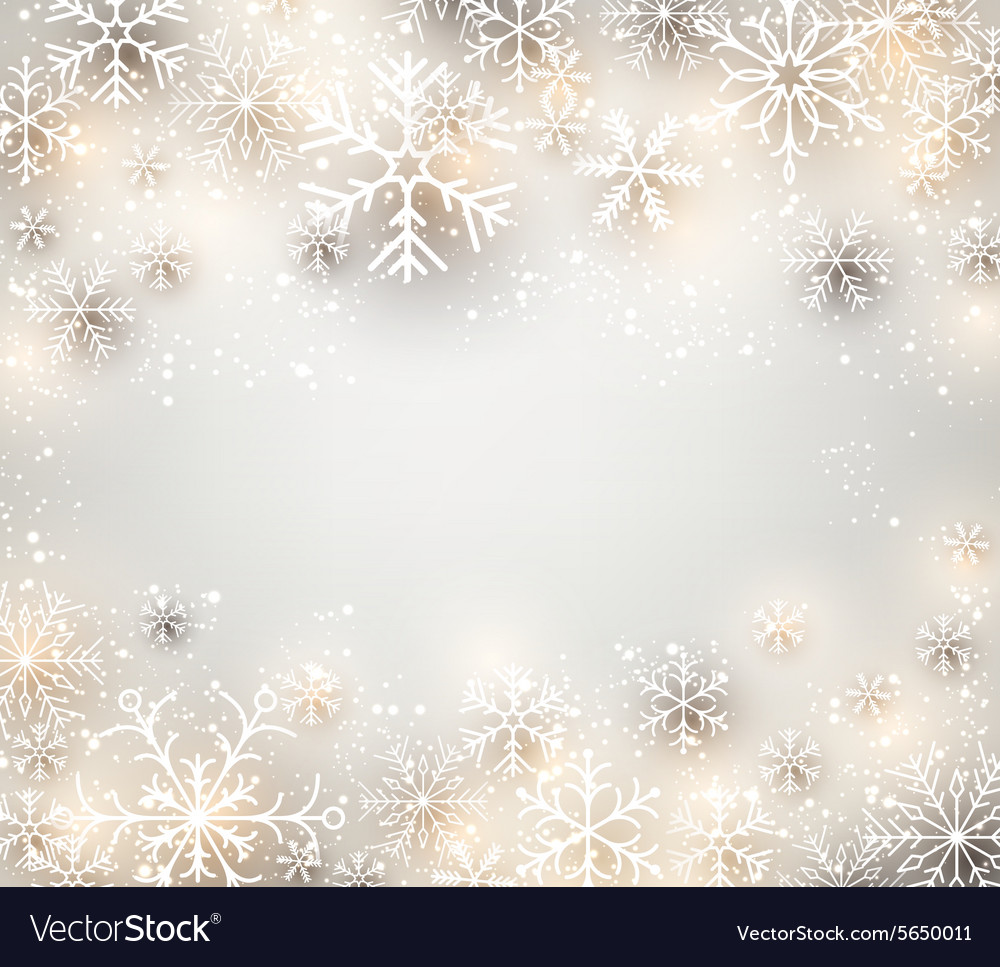 Christmas background with glowing snowflakes Vector Image