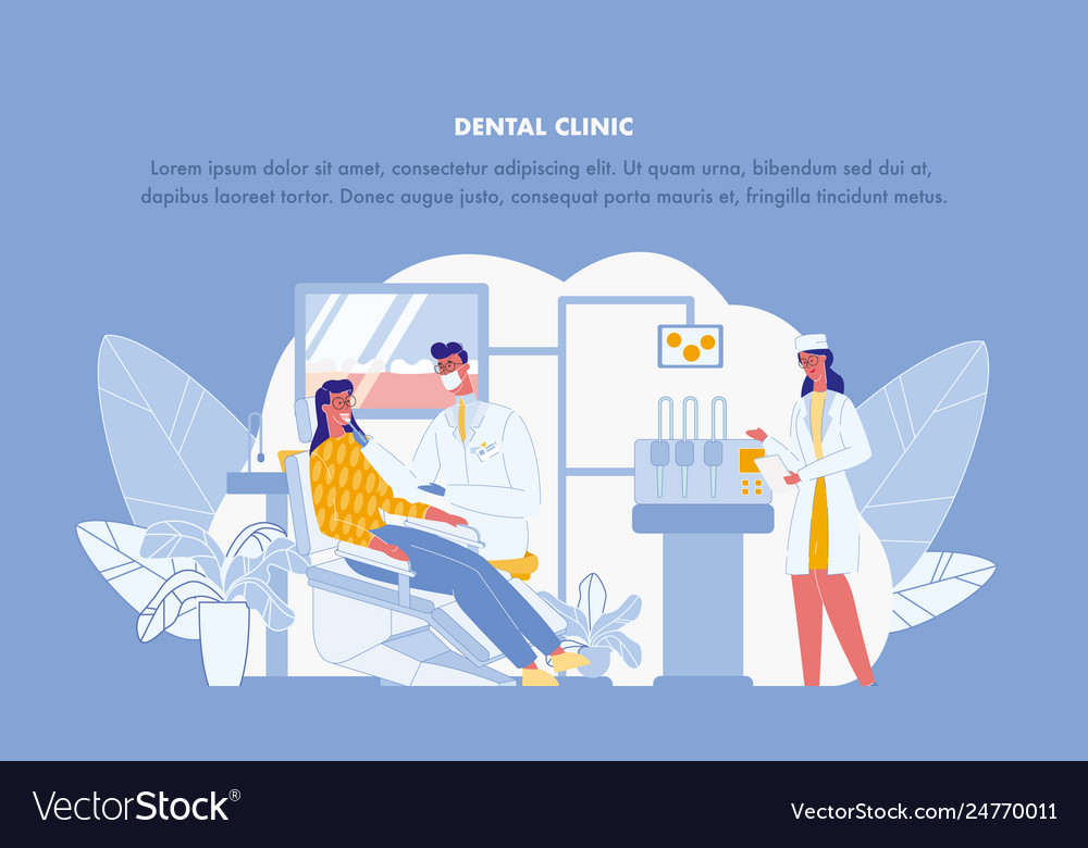 Dental Clinic Color Web Banner Template Royalty Free Vector