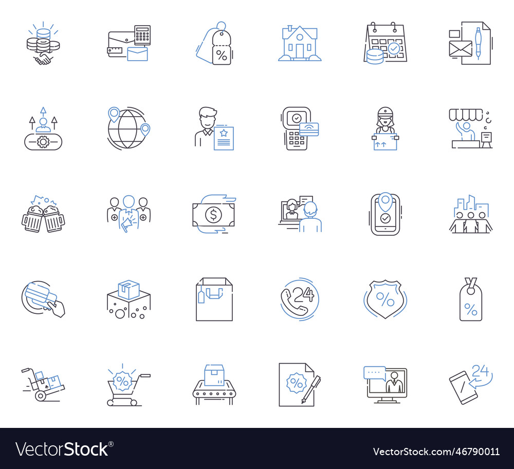 Disposable income line icons collection Royalty Free Vector