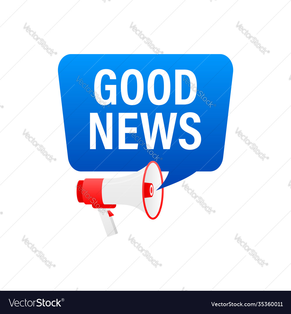 Hand holding megaphone with good news Royalty Free Vector