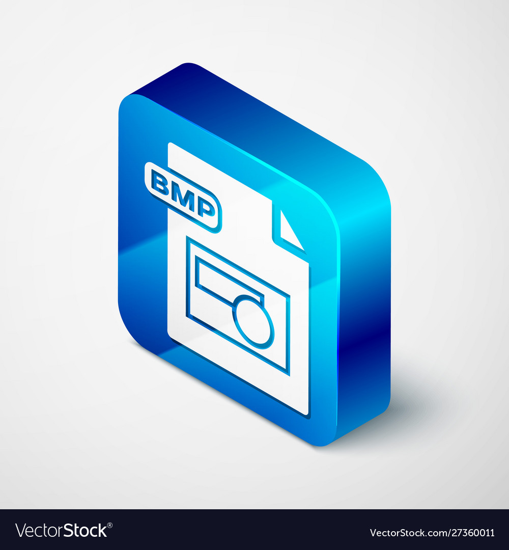 Isometric bmp file document download button Vector Image