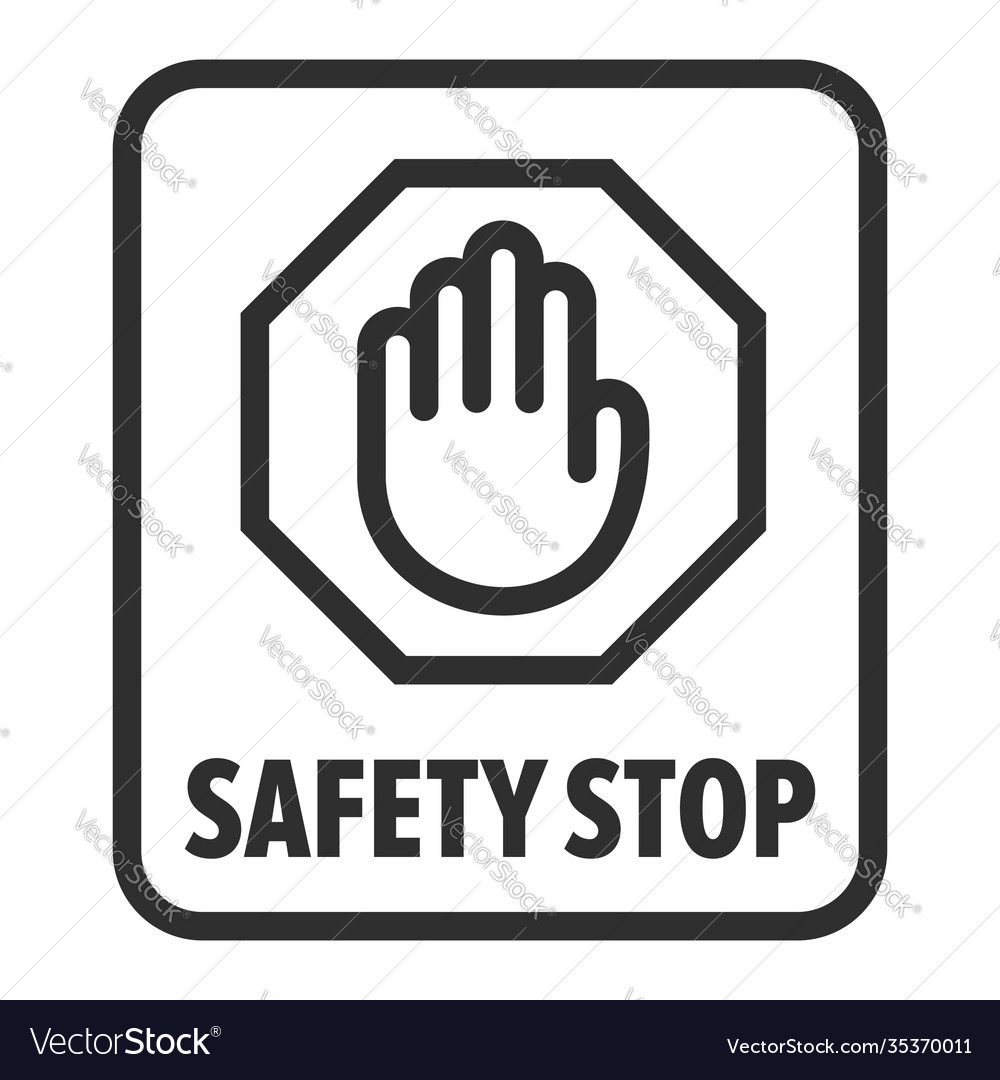 Safety stop hand blocking symbol Royalty Free Vector Image