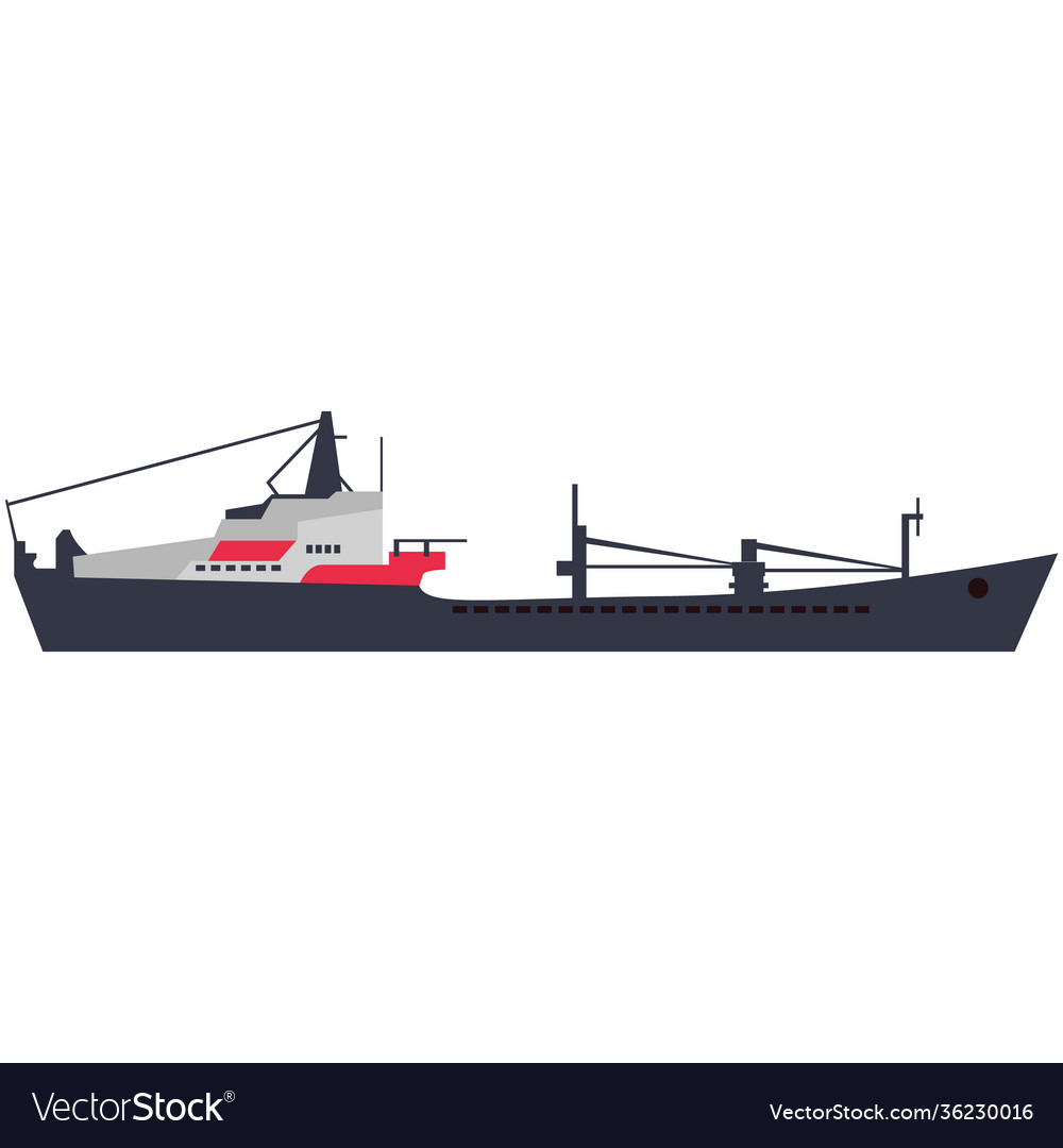 Maritime ship flat isolated on white Royalty Free Vector