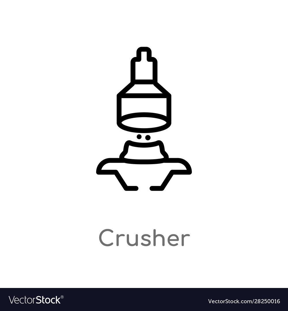 Outline crusher icon isolated black simple line Vector Image