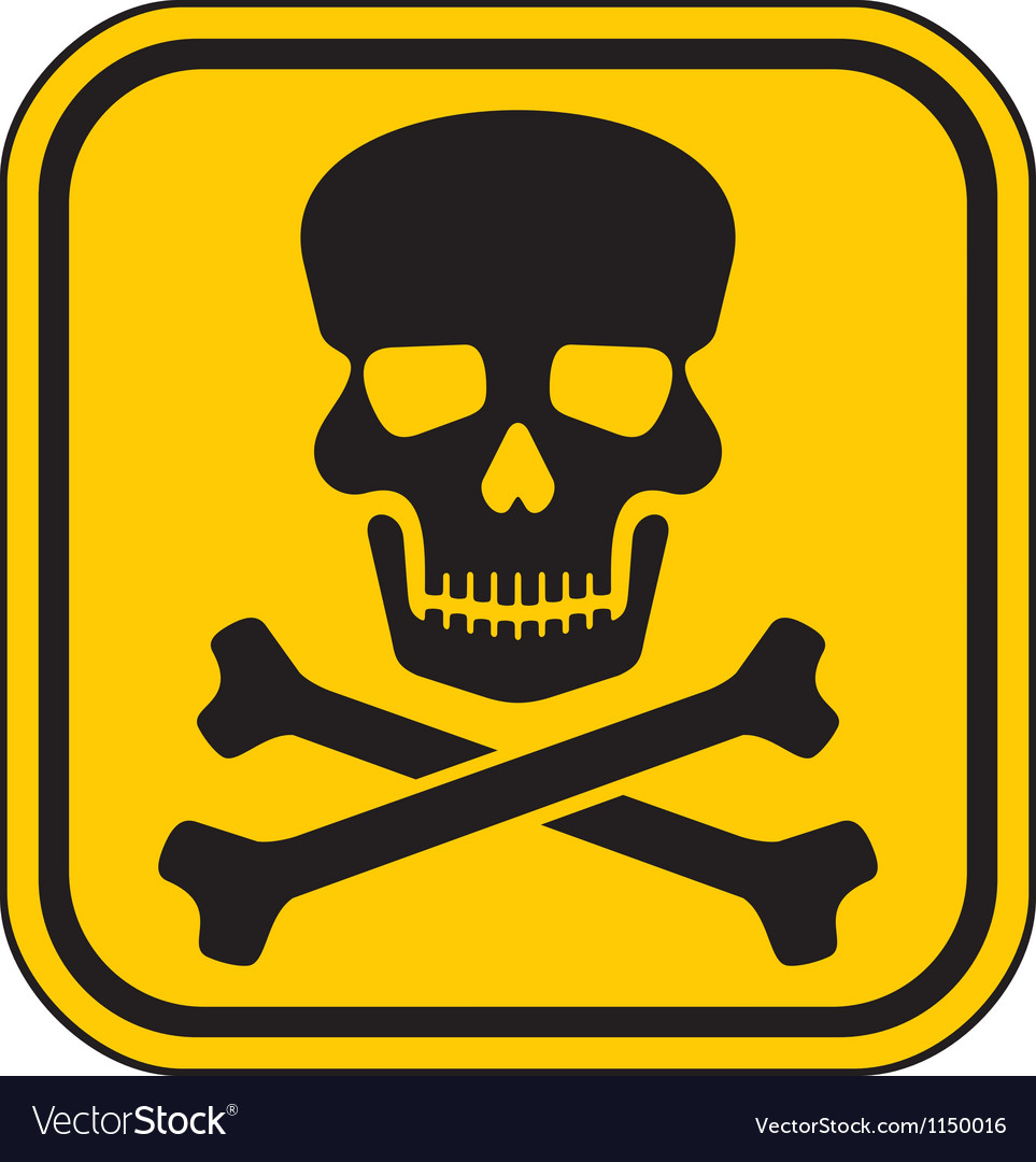 Skull danger sign-warning sign Royalty Free Vector Image