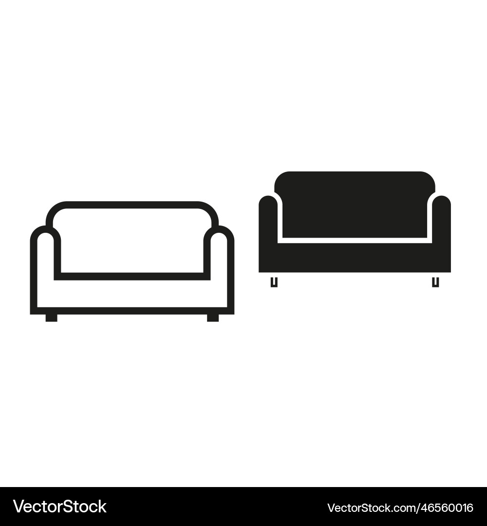 Sofa icon modern minimal style stock image eps 10 Vector Image
