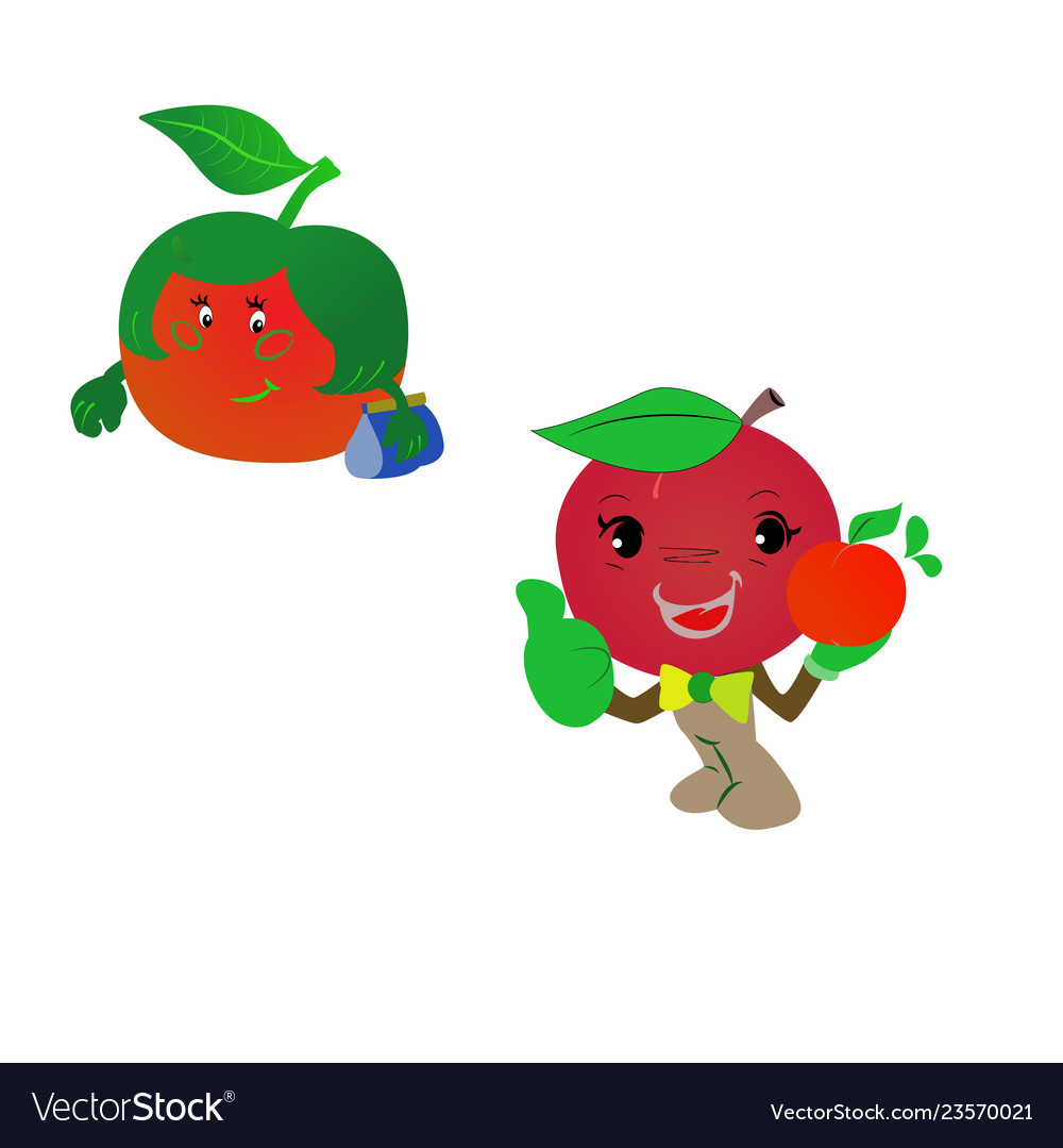 Apple funny group Royalty Free Vector Image - VectorStock