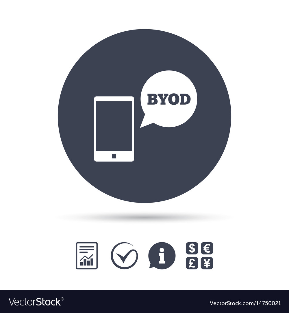 Byod Sign Icon Bring Your Own Device Symbol Vector Image 2260