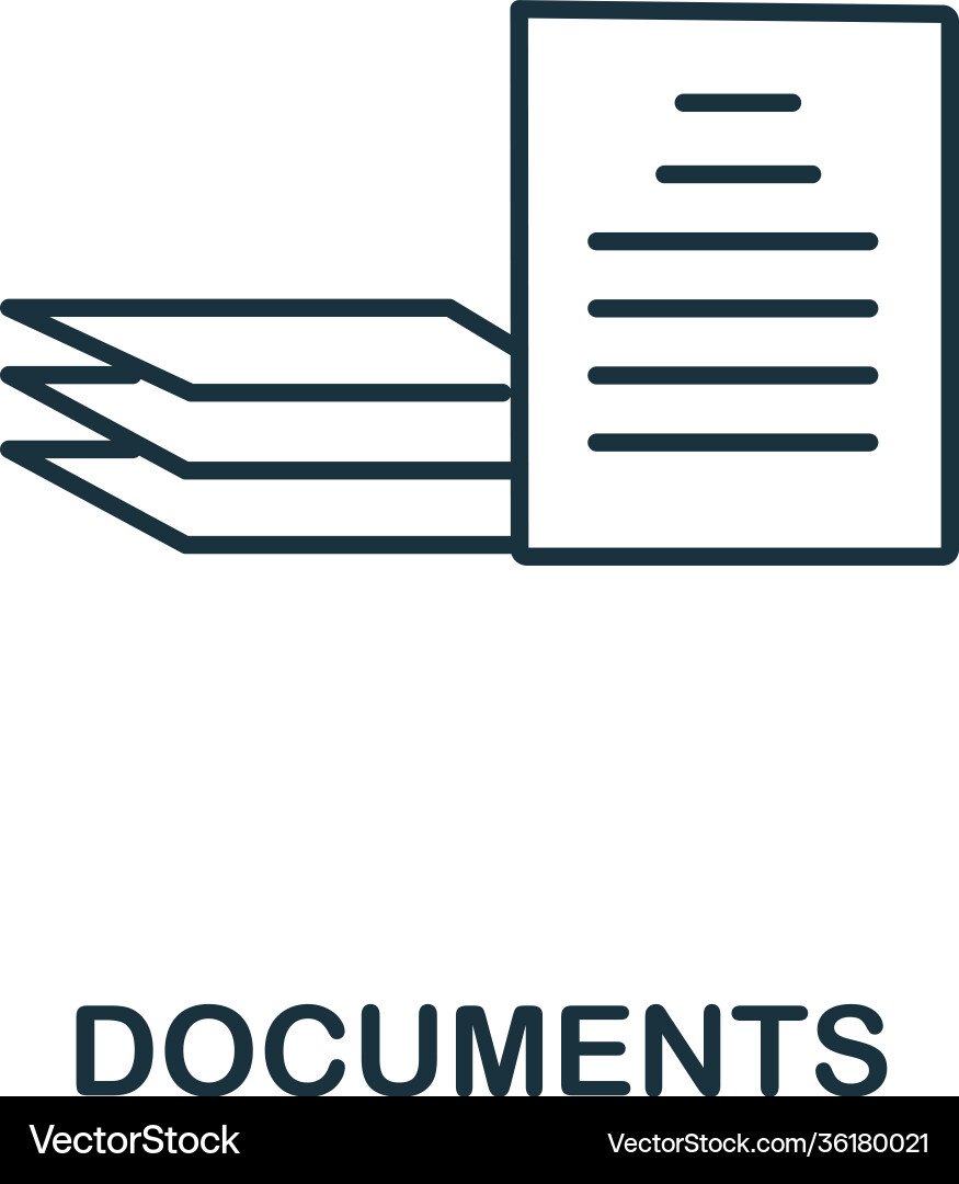 Documents icon from office tools collection Vector Image