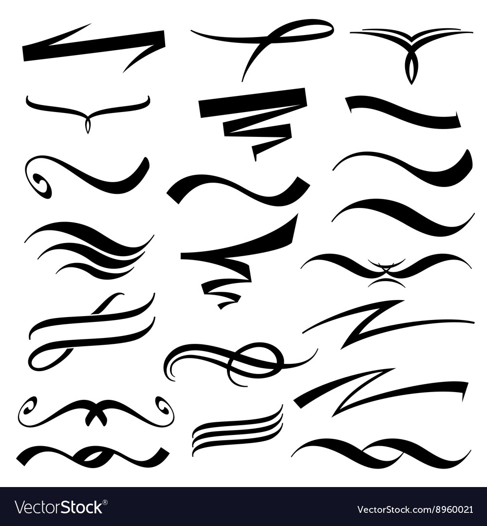 Download Lettering underlines collection Royalty Free Vector Image