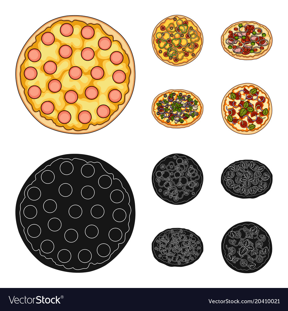 Pizza with meat cheese and other filling Vector Image