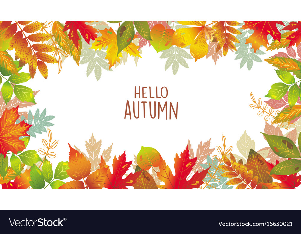 Seasonal banner of autumnal leaves Royalty Free Vector Image