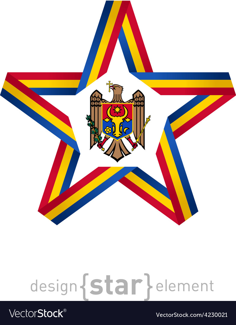 star-with-moldova-flag-colors-and-symbols-design-vector-image