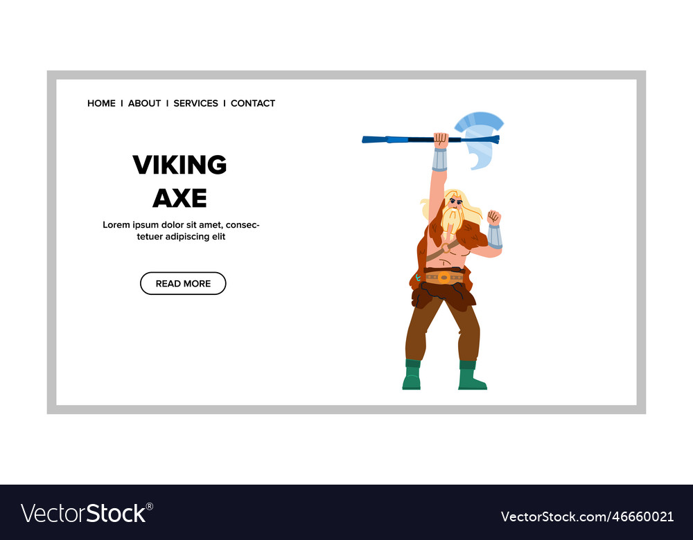 Viking axe man Royalty Free Vector Image VectorStock
