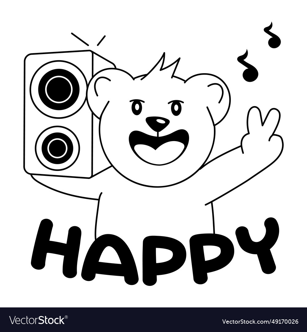 Bear speaker Royalty Free Vector Image - VectorStock