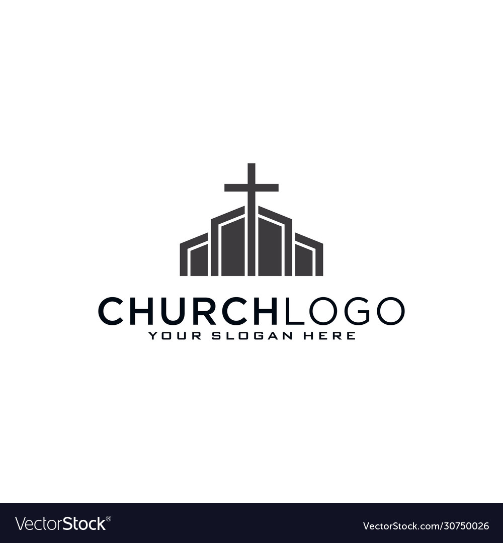 Church logo christian symbols cross jesus Vector Image