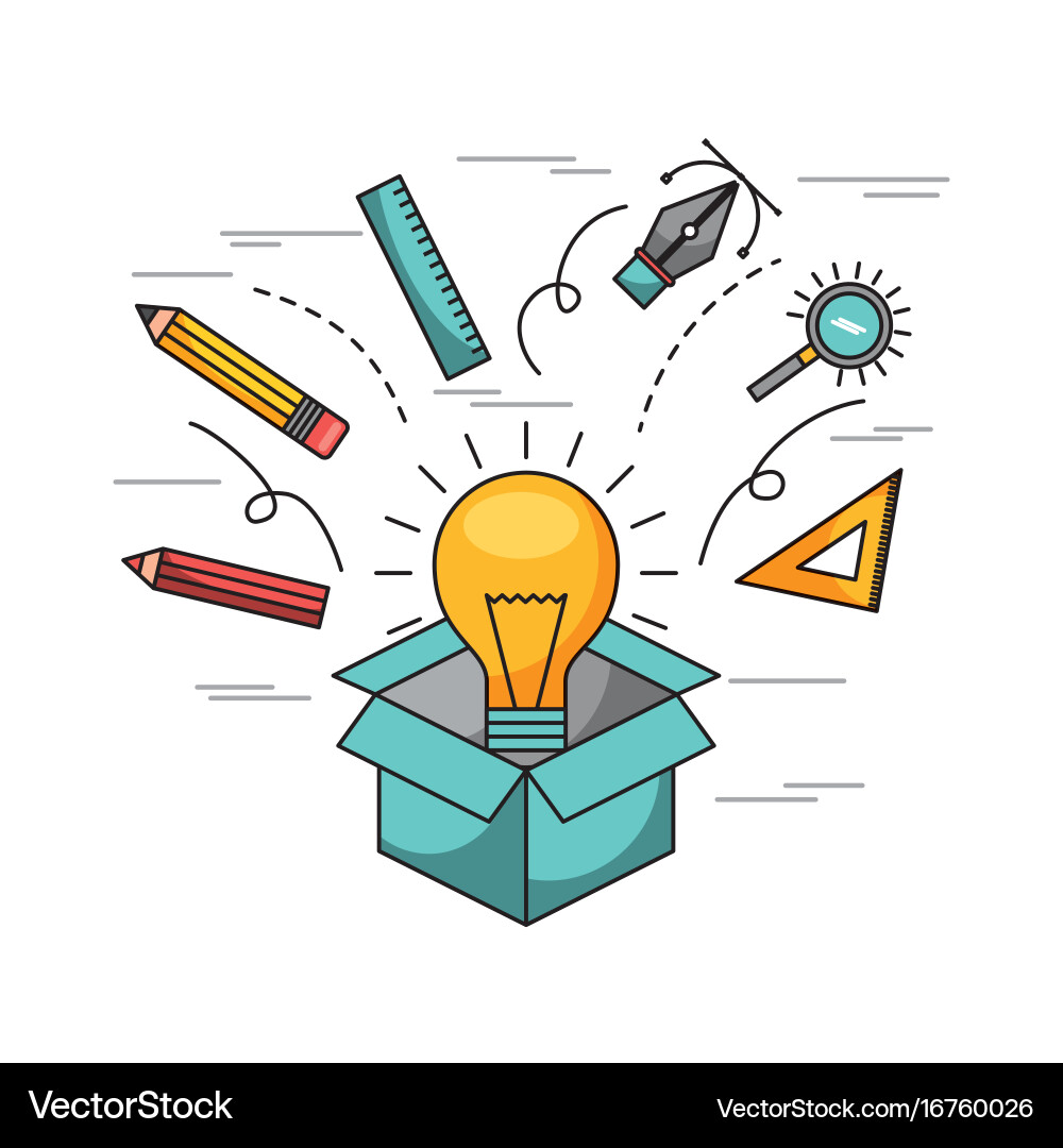 Creative process icon flat Royalty Free Vector Image