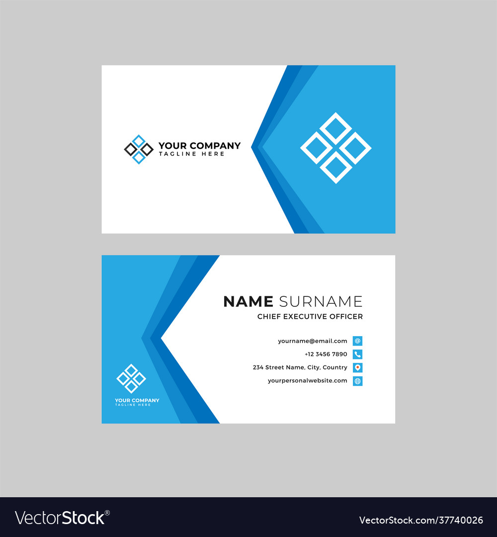 Professional two sided business card template Vector Image