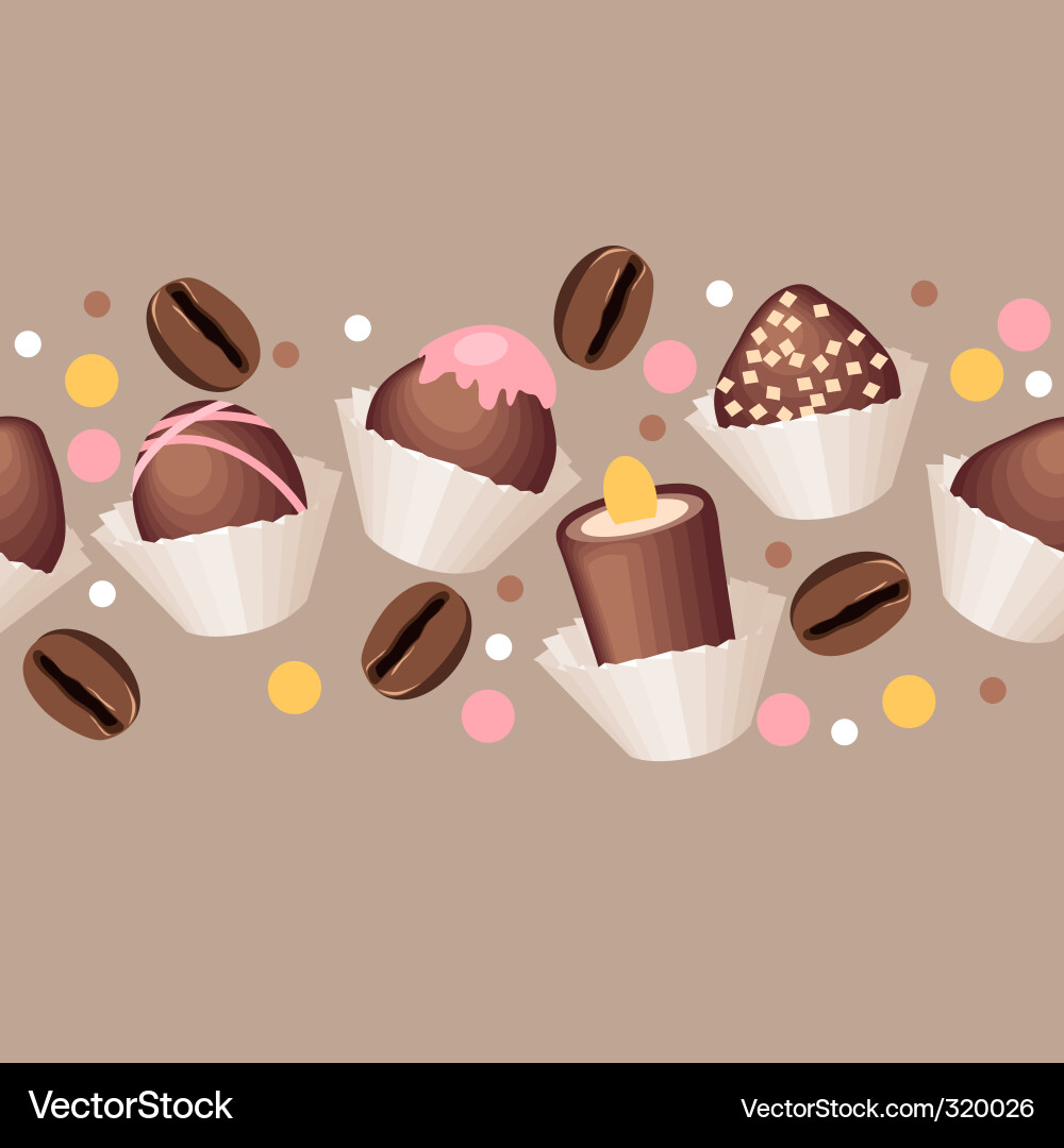 Seamless pattern with chocolate sweets Royalty Free Vector