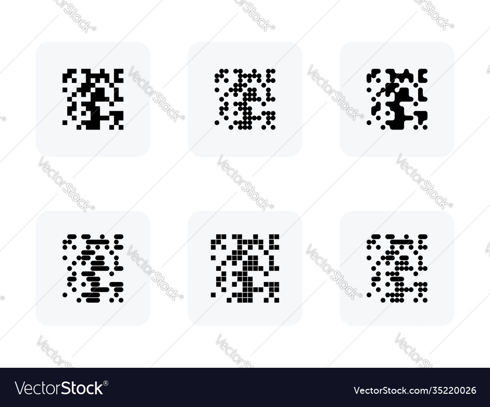 Set various types qr code Royalty Free Vector Image