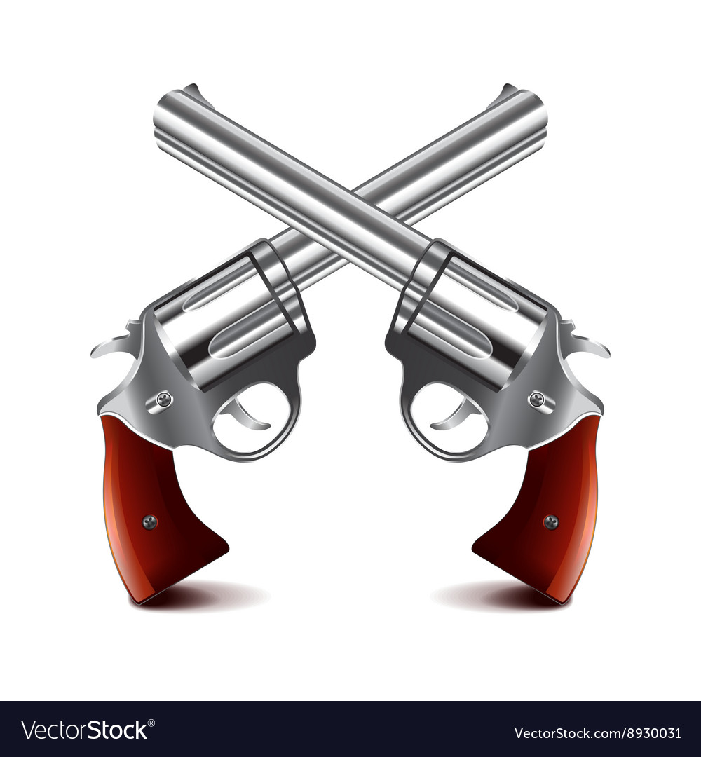 Crossed Guns Isolated On White Royalty Free Vector Image 8954