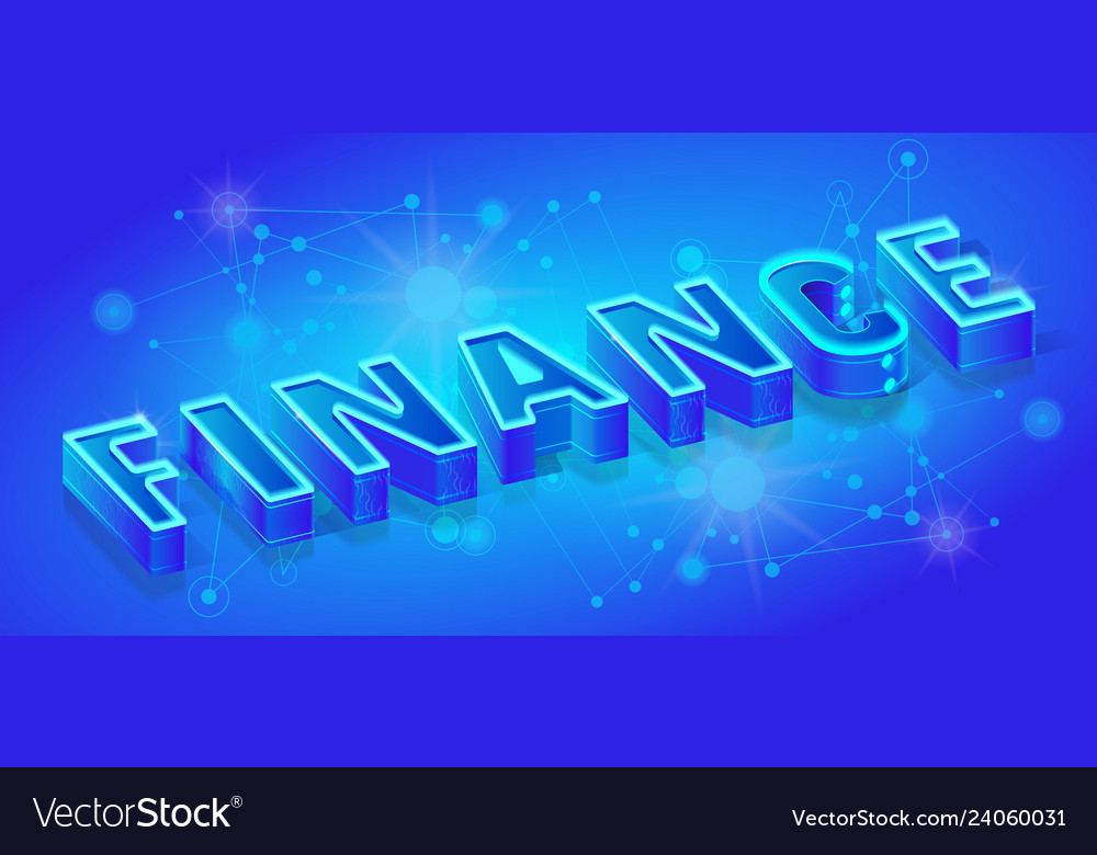 Finance Isometric Banner Template Neon Royalty Free Vector