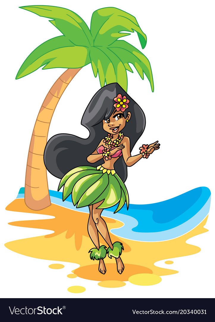 Hula Girl Royalty Free Vector Image Vectorstock 3178