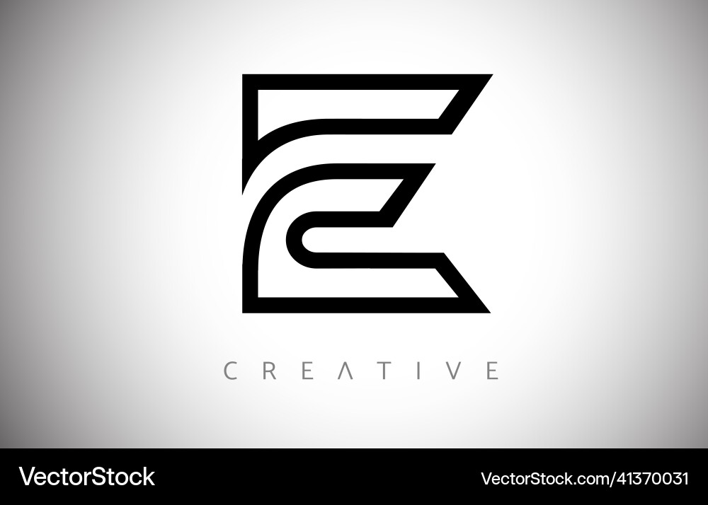 Lines e letter logo monogram icon with creative Vector Image