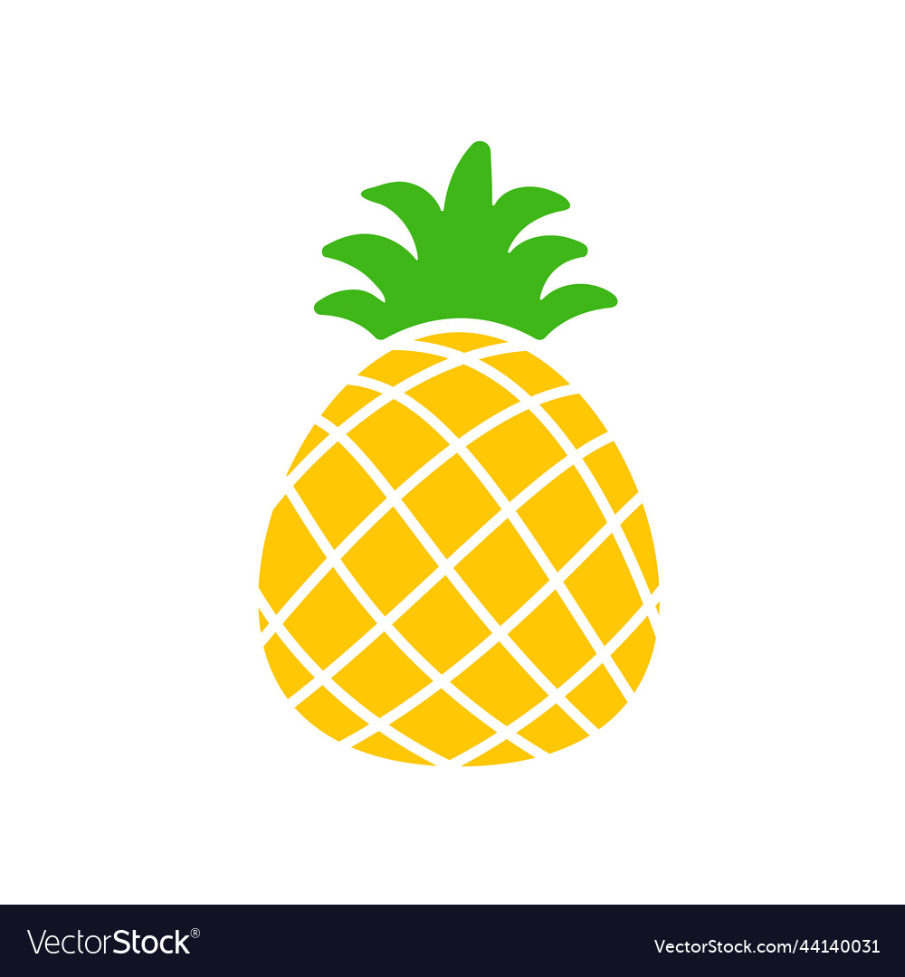 Pineapple fruit in summer text frame Royalty Free Vector