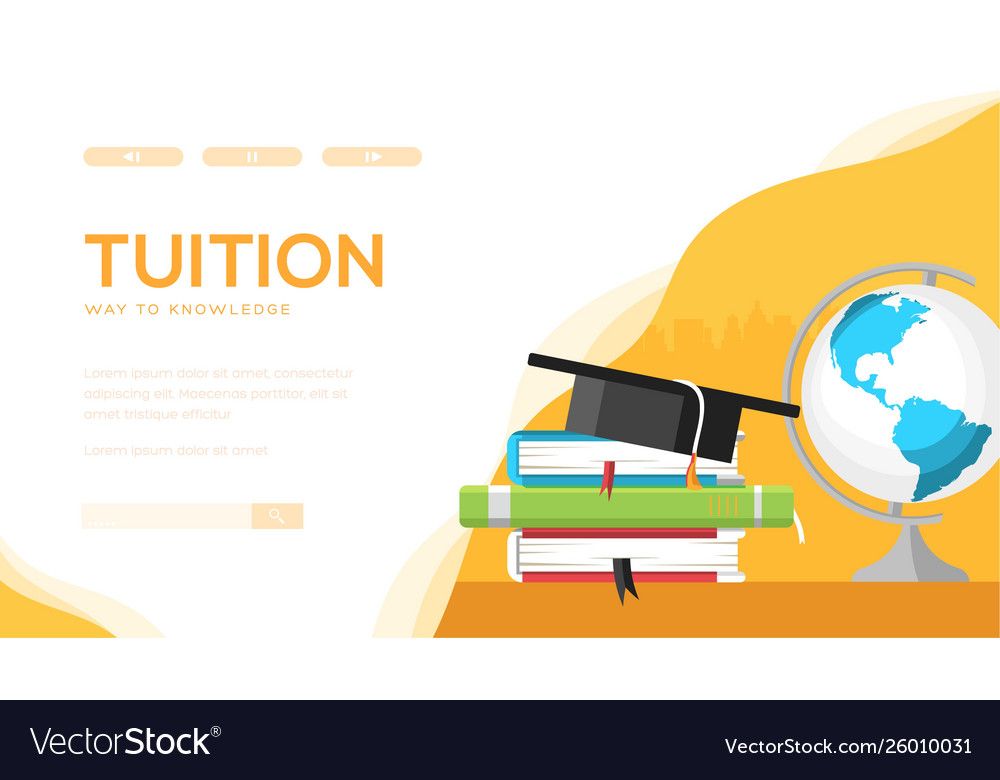 Tuition landing page template Royalty Free Vector Image Tuition landing page template Royalty Free Vector Image