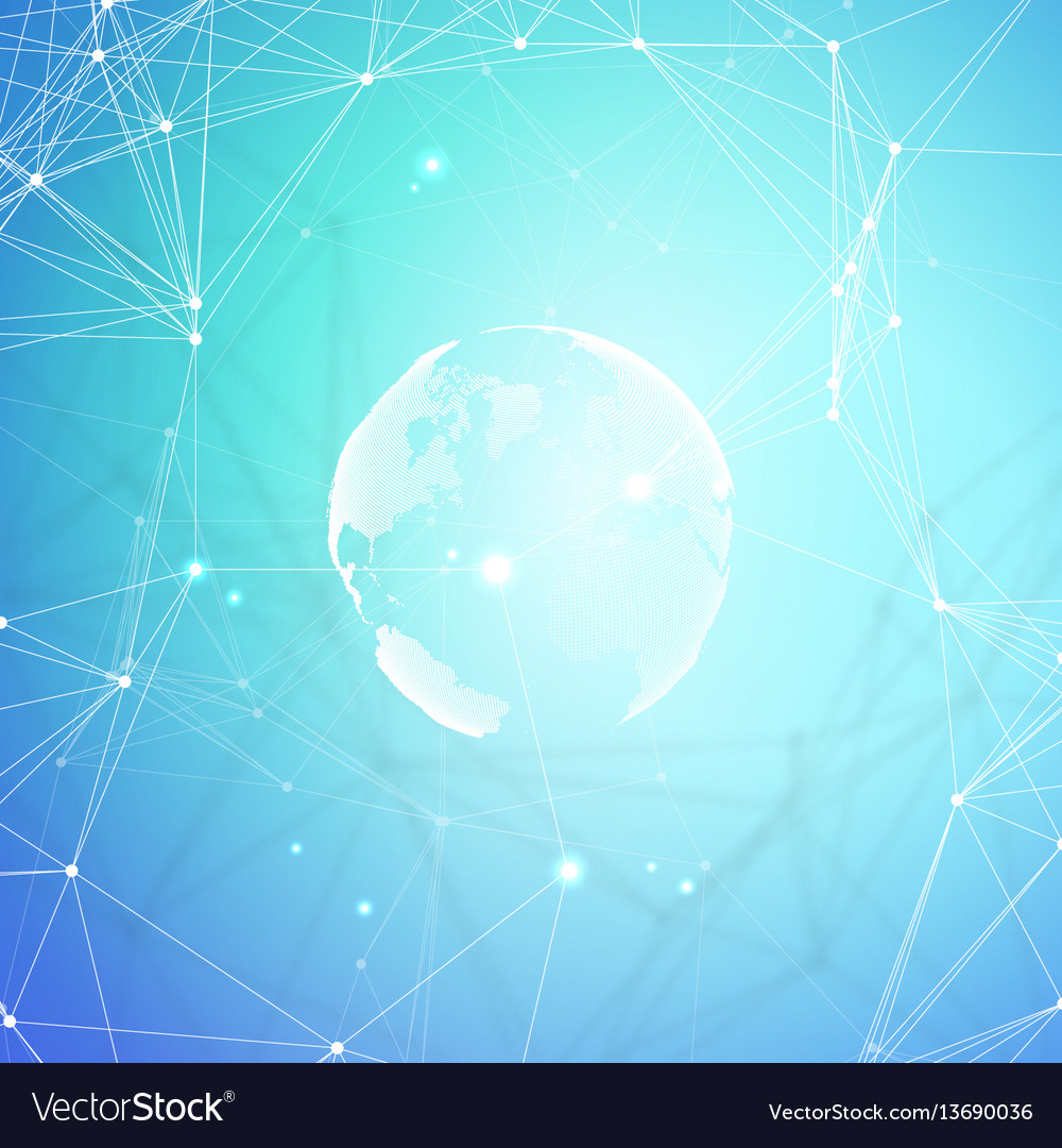 Abstract futuristic network shapes high tech Vector Image