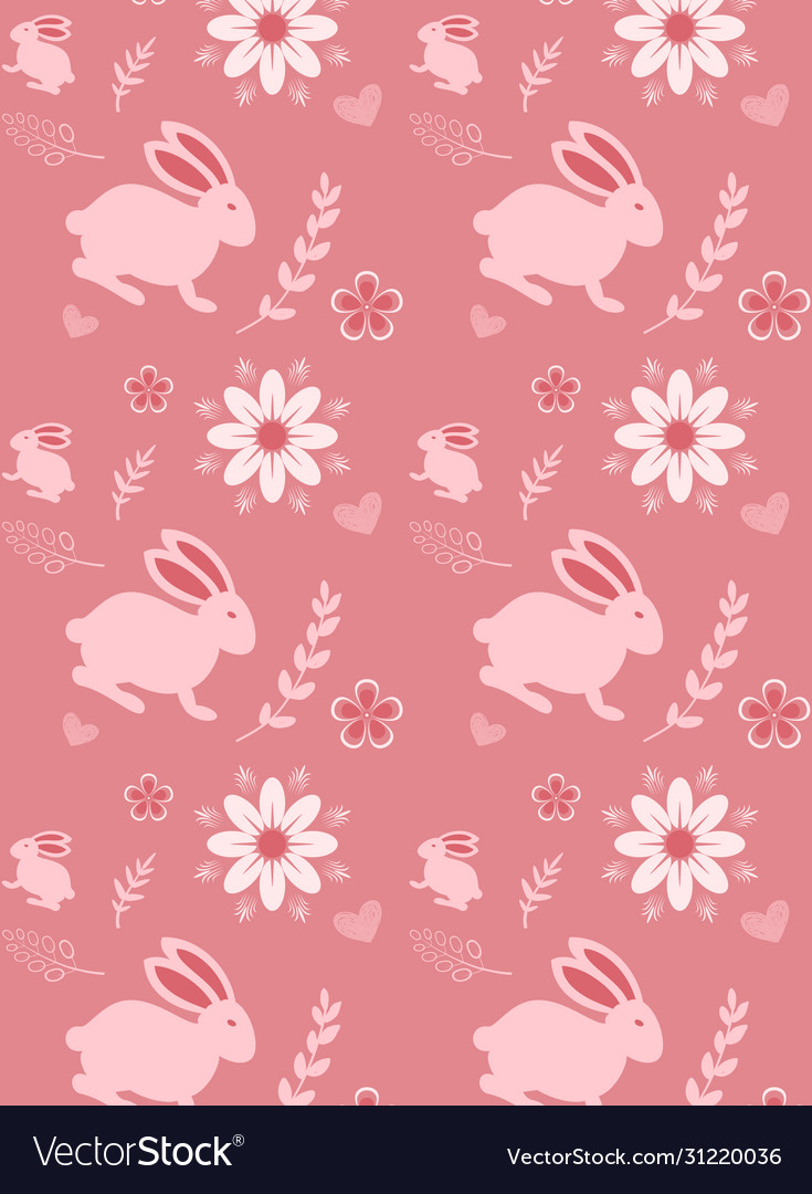 Cute seamless pattern with rabbit cartoon Vector Image